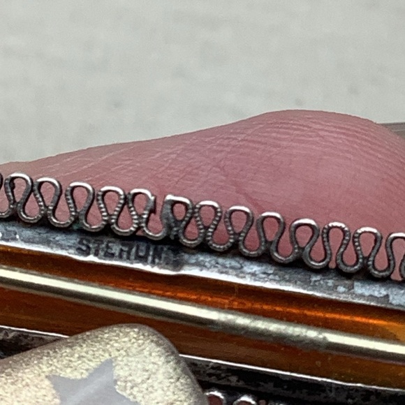 Antique Dragons Breath And Sterling Silver Brooch - Picture 4 of 4